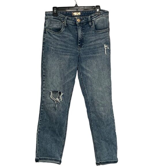 Kut from the Kloth Rachel Fab Ab Mom’s Destroyed cuffed Cropped jeans, SZ. 10 - Picture 1 of 14